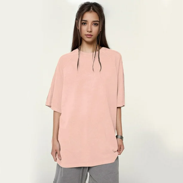 تی شرت گلبهی باکسی اورجینال برند Zara